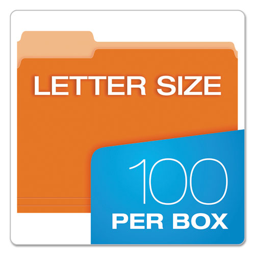 Picture of Colored File Folders, 1/3-Cut Tabs: Assorted, Letter Size, Orange/Light Orange, 100/Box