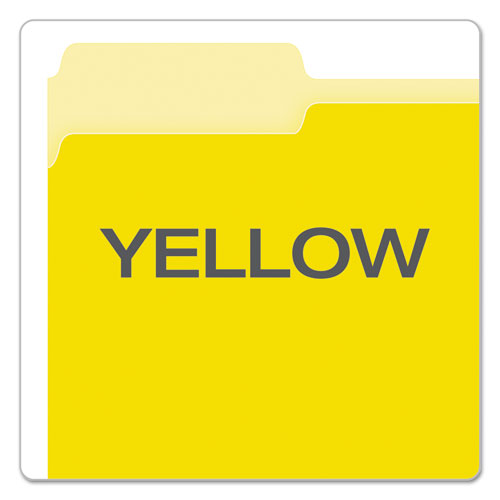 Picture of Colored File Folders, 1/3-Cut Tabs: Assorted, Letter Size, Yellow/Light Yellow, 100/Box