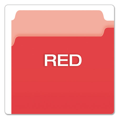 Picture of Colored File Folders, 1/3-Cut Tabs: Assorted, Legal Size, Red/Light Red, 100/Box