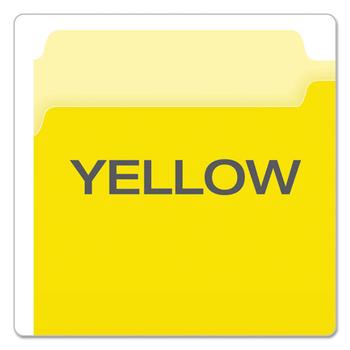 Picture of Colored File Folders, 1/3-Cut Tabs: Assorted, Legal Size, Yellow/Light Yellow, 100/Box