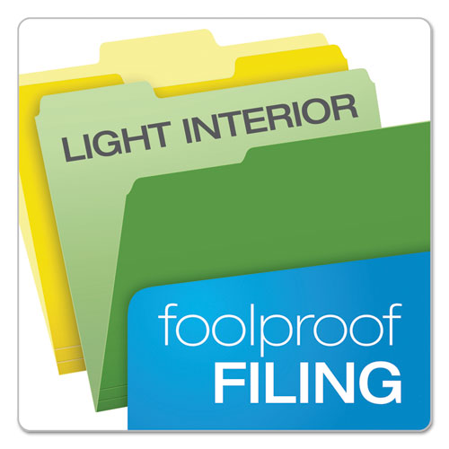 Picture of CutLess File Folders, 1/3-Cut Tabs: Assorted, Letter Size, Assorted Colors, 100/Box