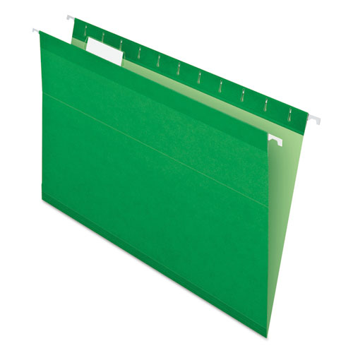 Picture of Colored Reinforced Hanging Folders, Legal Size, 1/5-Cut Tabs, Bright Green, 25/Box