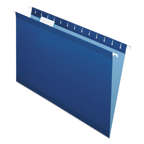 Picture of Colored Reinforced Hanging Folders, Legal Size, 1/5-Cut Tabs, Navy, 25/Box