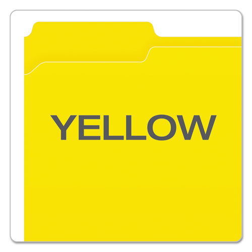 Picture of Double-Ply Reinforced Top Tab Colored File Folders, 1/3-Cut Tabs: Assorted, Letter Size, 0.75" Expansion, Yellow, 100/Box