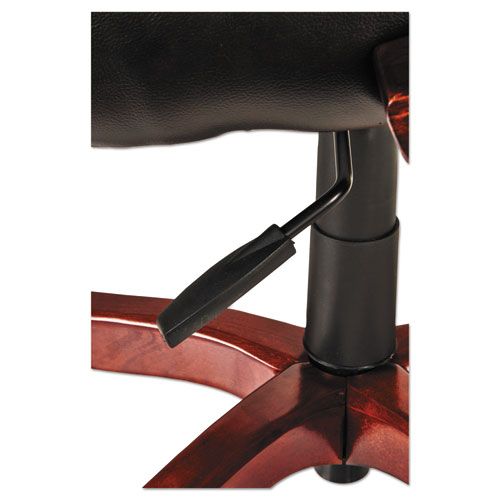 Picture of Alera Transitional Series Executive Wood Chair, Up to 275 lb, Chocolate Marble Bonded Leather Seat/Back, Walnut Wood Base