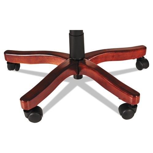 Picture of Alera Transitional Series Executive Wood Chair, Up to 275 lb, Chocolate Marble Bonded Leather Seat/Back, Walnut Wood Base