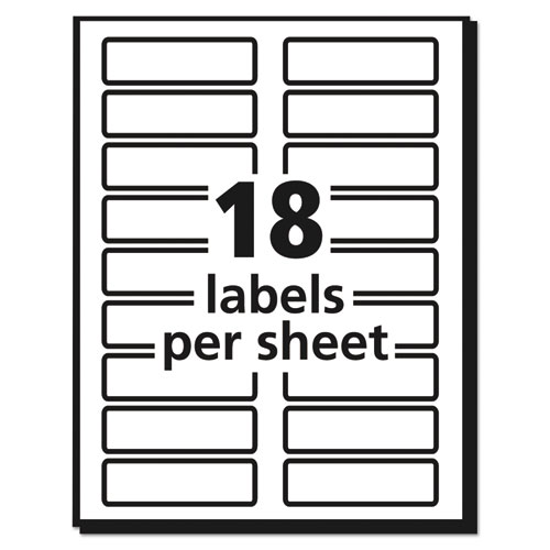 Picture of Extra-Large TrueBlock File Folder Labels with Sure Feed Technology, 0.94 x 3.44, White, 18/Sheet, 25 Sheets/Pack