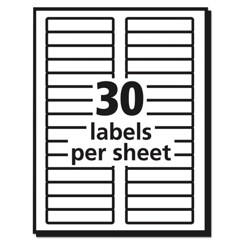 Picture of Permanent TrueBlock File Folder Labels with Sure Feed Technology, 0.66 x 3.44, White, 30/Sheet, 25 Sheets/Pack