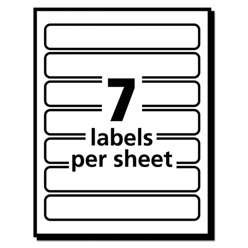 Picture of Removable File Folder Labels with Sure Feed Technology, 0.66 x 3.44, White, 7/Sheet, 36 Sheets/Pack