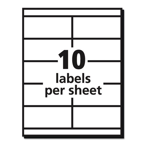 Picture of Copier Mailing Labels, Copiers, 2 x 4.25, White, 10/Sheet, 100 Sheets/Box