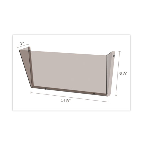 Picture of Unbreakable DocuPocket Wall File, Letter Size, 14.5" x 3" x 6.5", Smoke