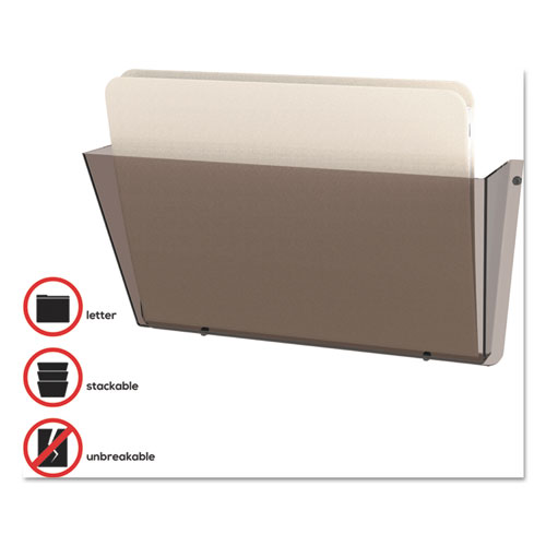 Picture of Unbreakable DocuPocket Wall File, Letter Size, 14.5" x 3" x 6.5", Smoke