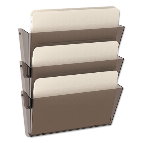 Picture of Unbreakable DocuPocket Wall File, 3 Sections, Letter Size, 14.5" x 3" x 6.5", Clear, 3/Pack