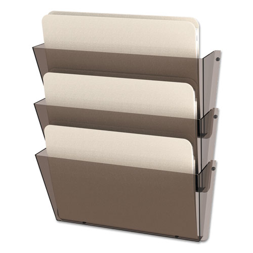 Picture of Unbreakable DocuPocket Wall File, 3 Sections, Letter Size, 14.5" x 3" x 6.5", Clear, 3/Pack