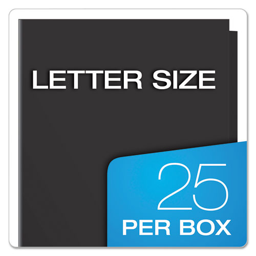 Picture of High Gloss Laminated Paperboard Folder, 100-Sheet Capacity, 11 x 8.5, Black, 25/Box