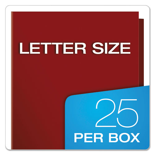 Picture of High Gloss Laminated Paperboard Folder, 100-Sheet Capacity, 11 x 8.5, Crimson, 25/Box