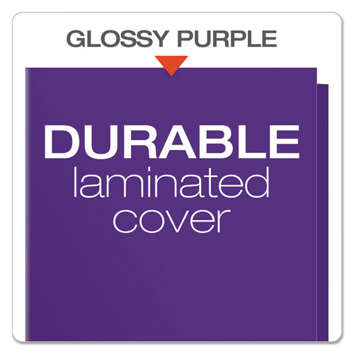 Picture of High Gloss Laminated Paperboard Folder, 100-Sheet Capacity, 11 x 8.5, Purple, 25/Box