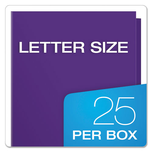 Picture of High Gloss Laminated Paperboard Folder, 100-Sheet Capacity, 11 x 8.5, Purple, 25/Box