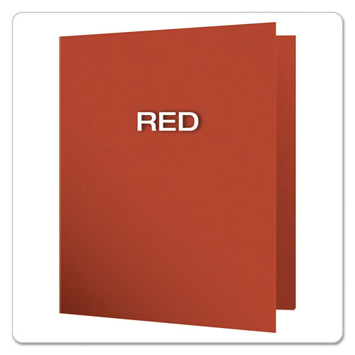 Picture of Earthwise by Oxford 100% Recycled Paper Twin-Pocket Portfolio, 100-Sheet Capacity, 11 x 8.5, Red, 25/Box