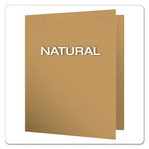 Picture of Earthwise by Oxford 100% Recycled Paper Twin-Pocket Portfolio, 100-Sheet Capacity, 11 x 8.5, Natural, 25/Box