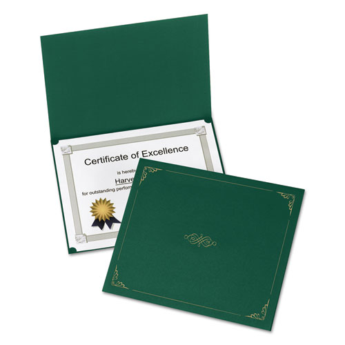 Picture of Certificate Holder, 11.25 x 8.75, Green, 5/Pack