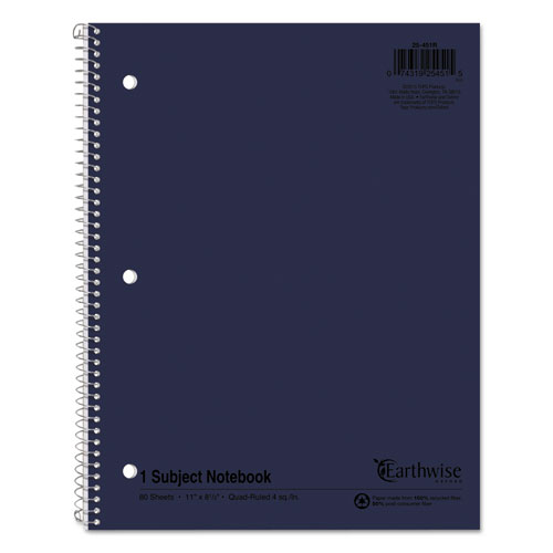 Earthwise+by+Oxford+Recycled+Single+Subject+Notebook%2C+Quadrille+Rule+%284+sq%2Fin%29%2C+Randomly+Assorted+Cover%2C+%2880%29+11+x+8.5+Sheets