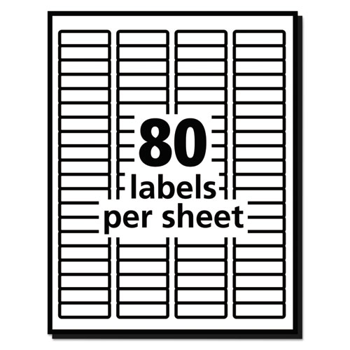 Picture of White Address Labels w/ Sure Feed Technology for Laser Printers, Laser Printers, 0.5 x 1.75, White, 80/Sheet, 250 Sheets/Box