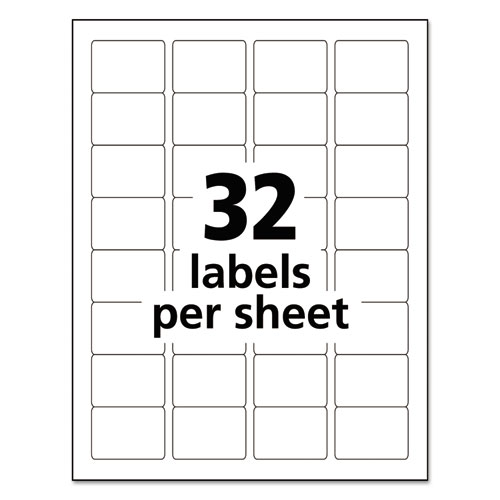 Picture of Durable Permanent ID Labels with TrueBlock Technology, Laser Printers, 1.25 x 1.75, White, 32/Sheet, 50 Sheets/Pack