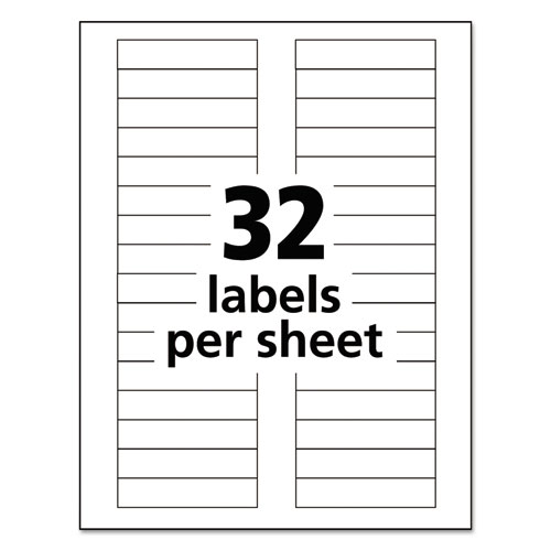 Picture of Durable Permanent ID Labels with TrueBlock Technology, Laser Printers, 0.63 x 3, White, 32/Sheet, 50 Sheets/Pack