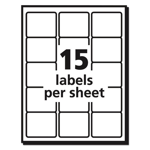 Picture of Durable Permanent ID Labels with TrueBlock Technology, Laser Printers, 2 x 2.63, White, 15/Sheet, 50 Sheets/Pack