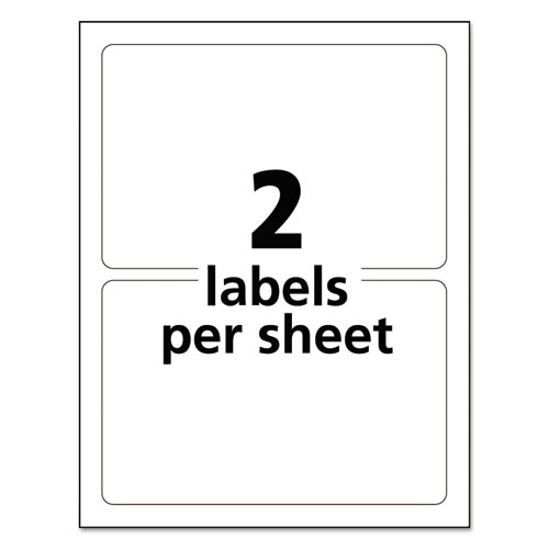 Picture of Durable Permanent ID Labels with TrueBlock Technology, Laser Printers, 5 x 8.13, White, 2/Sheet, 50 Sheets/Pack