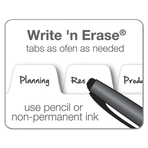 Picture of Write 'n Erase Tabloid Index Dividers, 5-Tab, 11 x 17, White, 1 Set