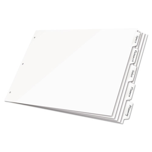 Picture of Write 'n Erase Tabloid Index Dividers, 8-Tab, 11 x 17, White, 1 Set