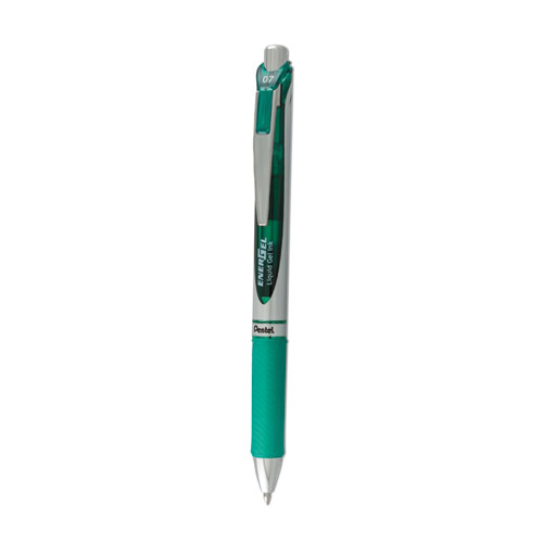 Picture of EnerGel RTX Gel Pen, Retractable, Medium 0.7 mm, Green Ink, Green/Gray Barrel