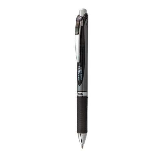 Energel+Rtx+Gel+Pen%2C+Retractable%2C+Bold+1+Mm%2C+Black+Ink%2C+Black%2Fgray+Barrel