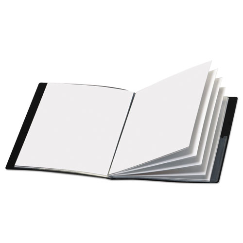 Picture of ShowFile Display Book with Custom Cover Pocket, 12 Letter-Size Sleeves, Black