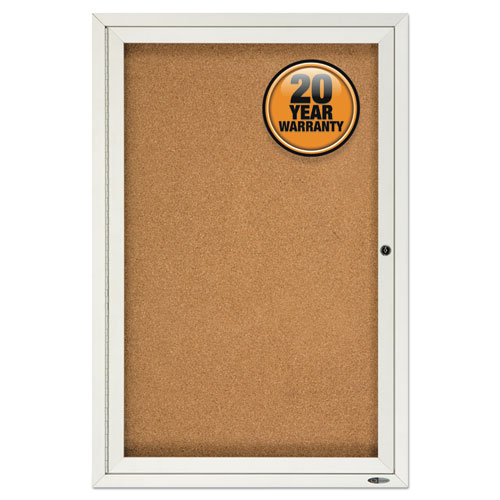 Enclosed+Indoor+Cork+Bulletin+Board+with+One+Hinged+Door%2C+24+x+36%2C+Tan+Surface%2C+Silver+Aluminum+Frame