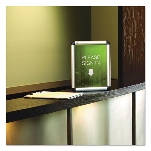 Picture of Clip-Frame Aluminum Sign Holder, 8.5 x 11, Silvertone Frame