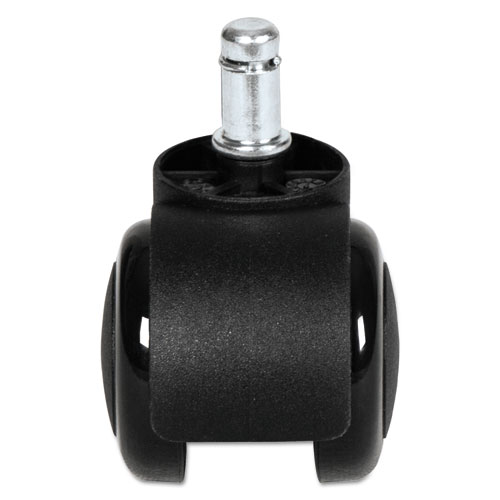 Picture of Dual Wheel Hooded Casters, Grip Ring Type B Stem, 2" Soft Nylon Wheel, Black, 5/Set