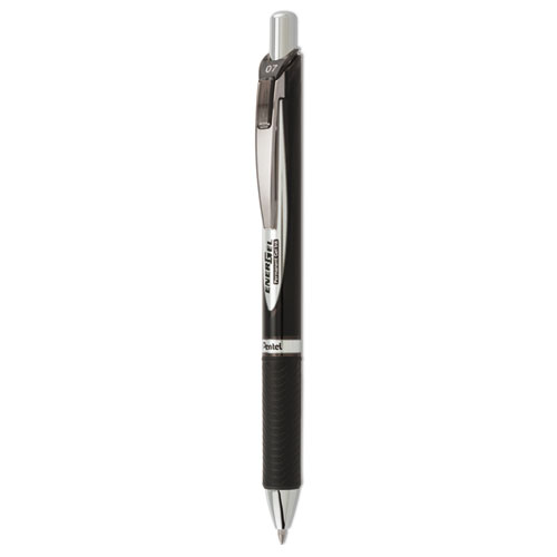 Picture of EnerGel PRO Permanent Ink Hybrid Gel Pen, Retractable, Medium 0.7 mm, Black Ink, Black Barrel