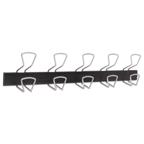 Picture of Wall-Mount Coat Hooks, 29.92 x 2.95 x 6.45, Metal, Silver, 22 lb Capacity