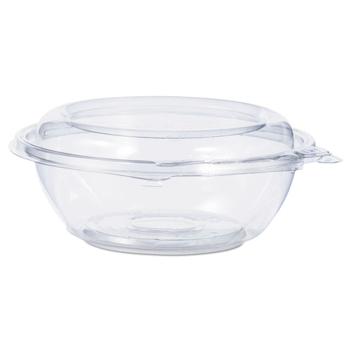 Picture of Tamper-Resistant, Tamper-Evident Bowls with Dome Lid, 8 oz, 5.5" Diameter x 2.1"h, Clear, Plastic, 240/Carton