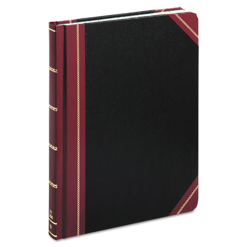 Picture of Extra-Durable Bound Book, Single-Page Record-Rule Format, Black/Maroon/Gold Cover, 10.13 x 7.78 Sheets, 300 Sheets/Book