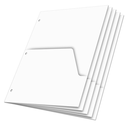 Picture of Double Pocket Dividers for Ring Binders, 11 x 8.5, White, 5/Pack