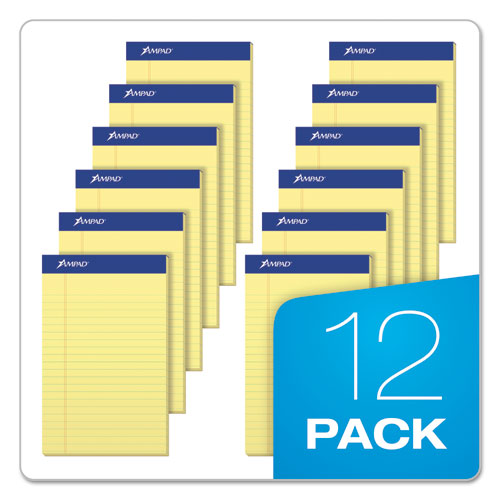 Picture of Perforated Writing Pads, Narrow Rule, 50 Canary-Yellow 5 x 8 Sheets, Dozen