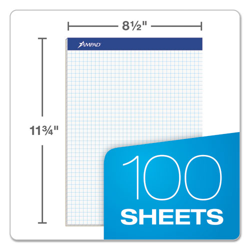 Picture of Quad Double Sheet Pad, Quadrille Rule (4 sq/in), 100 White 8.5 x 11.75 Sheets