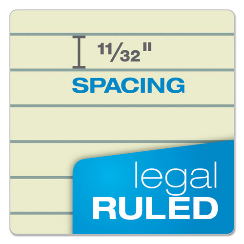 Picture of Pastel Writing Pads, Wide/Legal Rule, Blue Headband, 50 Green-Tint 8.5 x 11.75 Sheets, Dozen