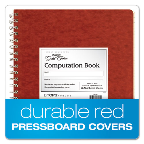 Picture of Computation Book, Quadrille Rule (4 sq/in), Brown Cover, (76) 11.75 x 9.25 Sheets