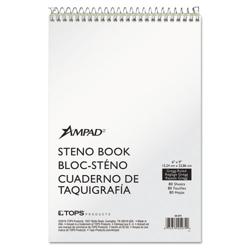 Picture of Steno Pads, Gregg Rule, Tan Cover, 80 Green-Tint 6 x 9 Sheets