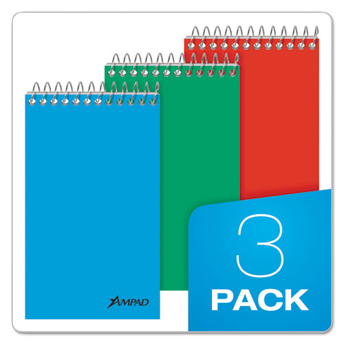 Picture of Memo Pads, Narrow Rule, Assorted Cover Colors, 60 White 3 x 5 Sheets, 3/Pack